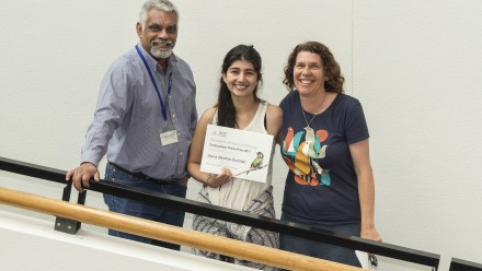 RSB Outstanding Thesis Prize winner Iliana Medina Guzmán (centre)