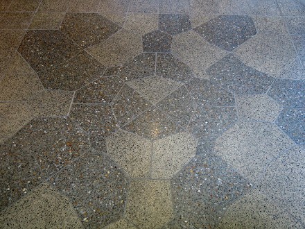 Root made from tiles which decorates the foyer entrance of the Research School of Biology Linnaeus Building (Linnaeus Way entrance foyer). 