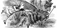 The Red Queen's Race, as depicted by John Tenniel in Chapter Two – The Garden of Live Flowers The Red Queen's Race, as depicted by John Tenniel in Chapter Two – The Garden of Live Flowers