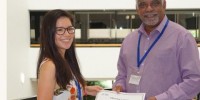 Linden Muellner-Wong received her RSB Director's Prize in Honours award from RSB Director, Allen Rodrigo. Image Sharyn Wragg.