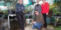 Research School of Biology staff Professor Graham Farquhar, Peter Groeneveld, Dr Meisha-Marika Holloway-Phillips and Gudrun Northrup of ANU Enterprise. Research School of Biology staff Professor Graham Farquhar, Peter Groeneveld, Dr Meisha-Marika Holloway-Phillips and Gudrun Northrup of ANU Enterprise.