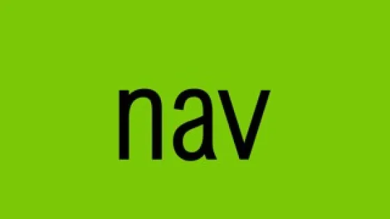 Black text spelling "nav" on a bright green background.