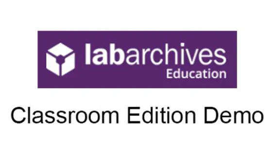 Logo for LabArchives Education Classroom Edition Demo, featuring white text on a purple background.