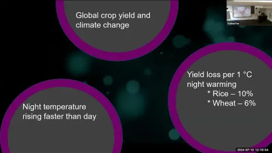 Nocturnal warming and physiological acclimation in crops - video thumbnail