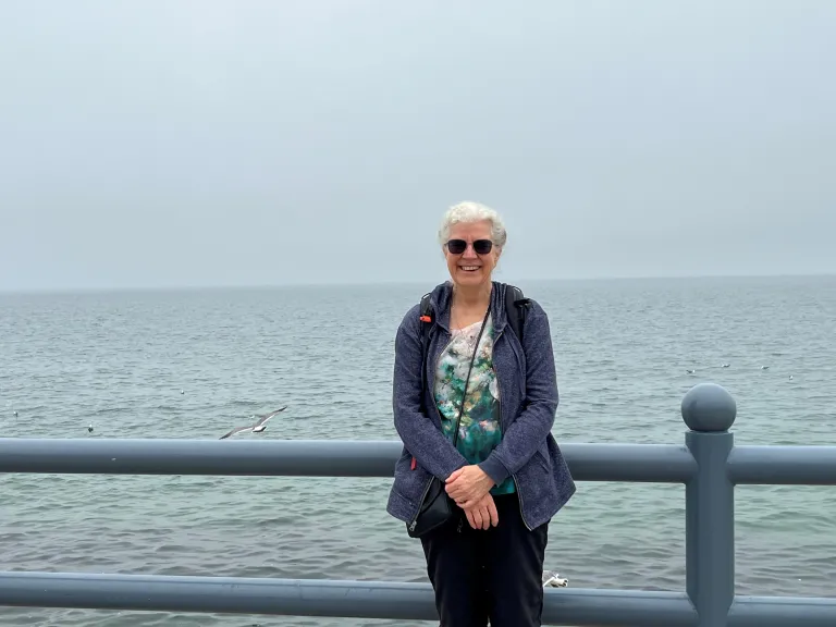 Alison Rodger standing beside a bridge